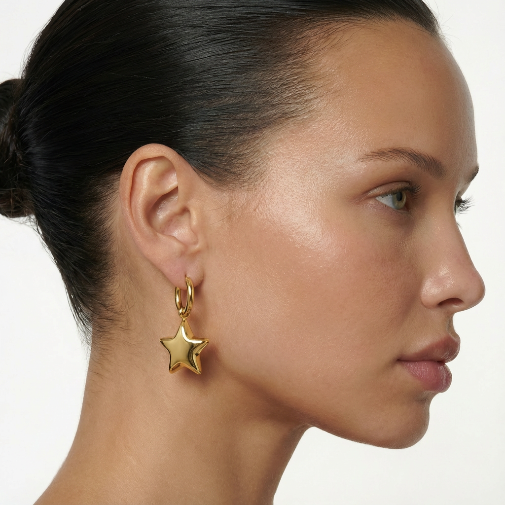 Solis Star Hoop Earrings
