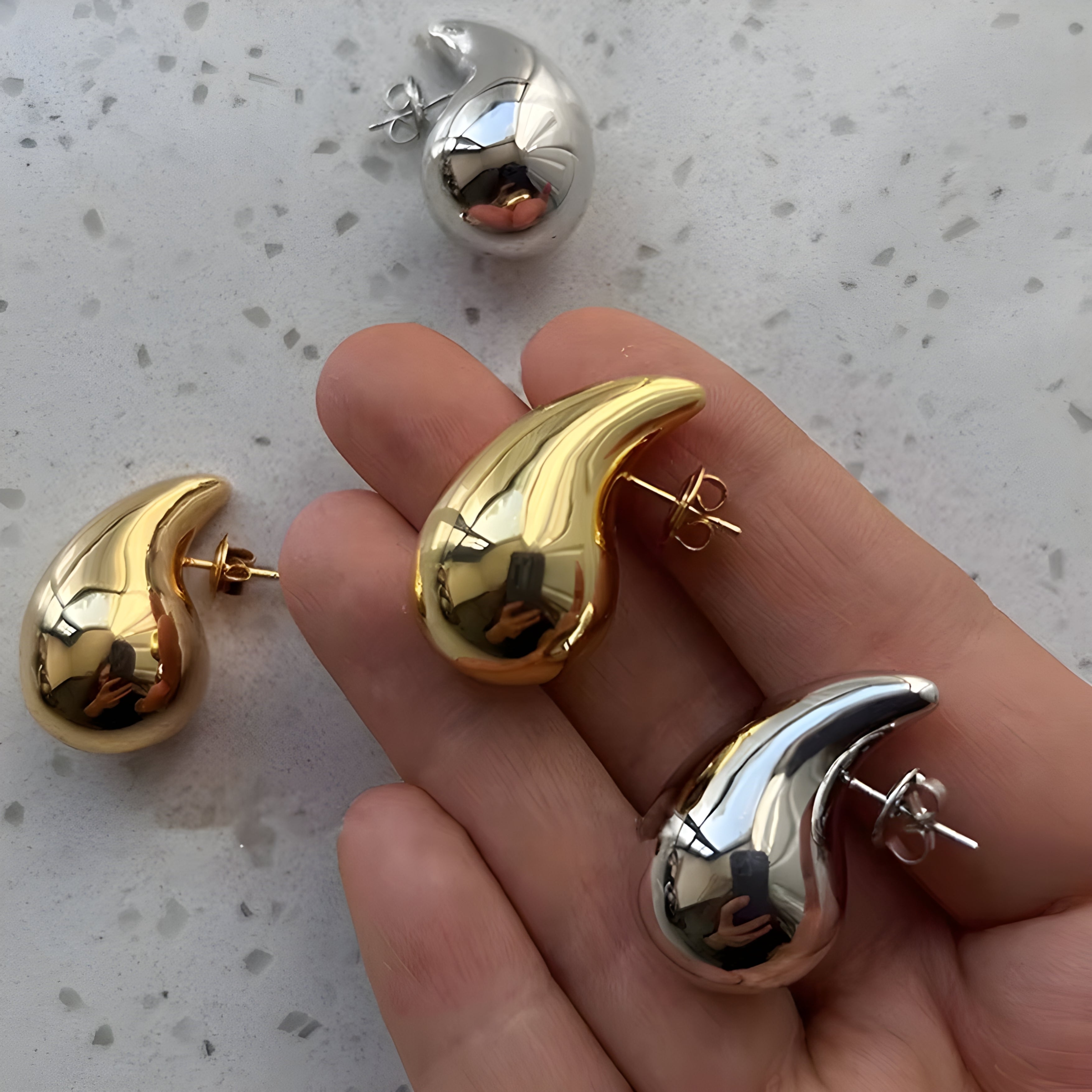 Teardrop Stud Earrings