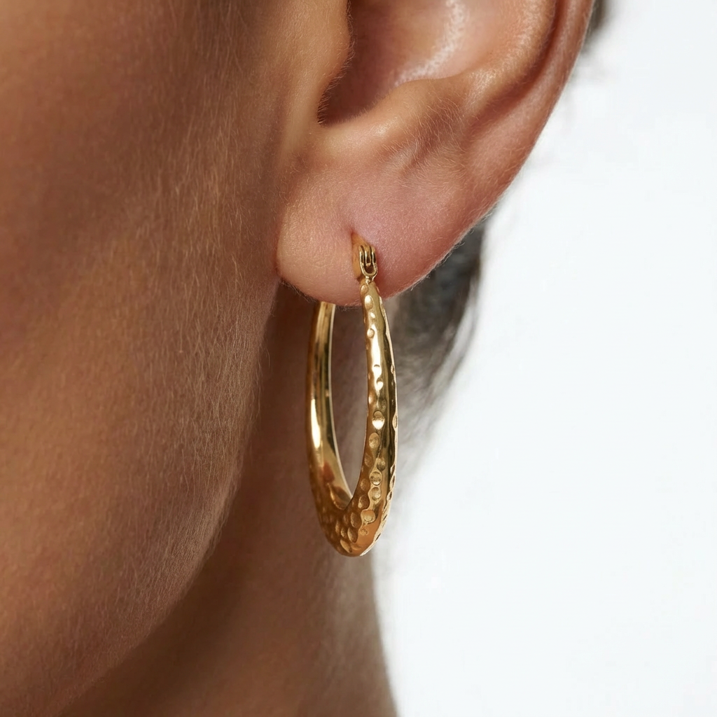 Texture Hoop Earrings