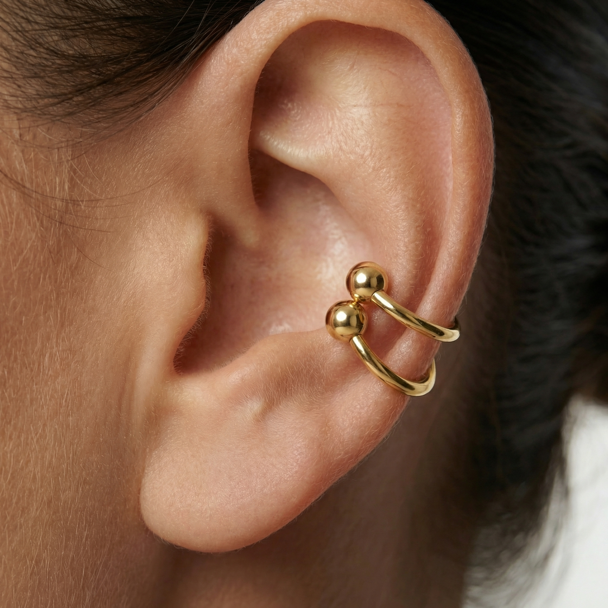 Aura Gold Cuff Earrings